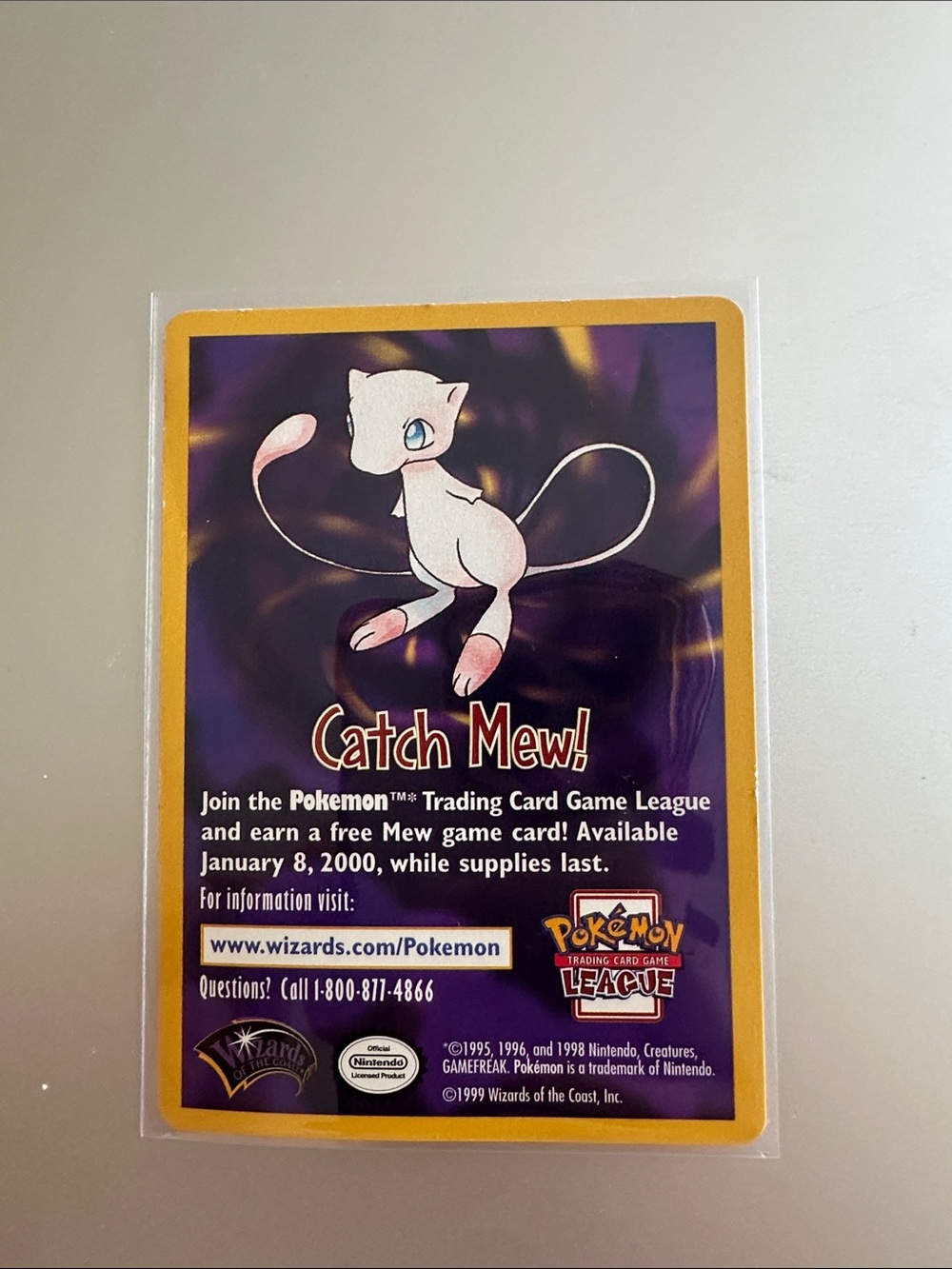 Catch Mew! 1999 Wizards of the Coast “Catch Mew” Promo Insert Card Card